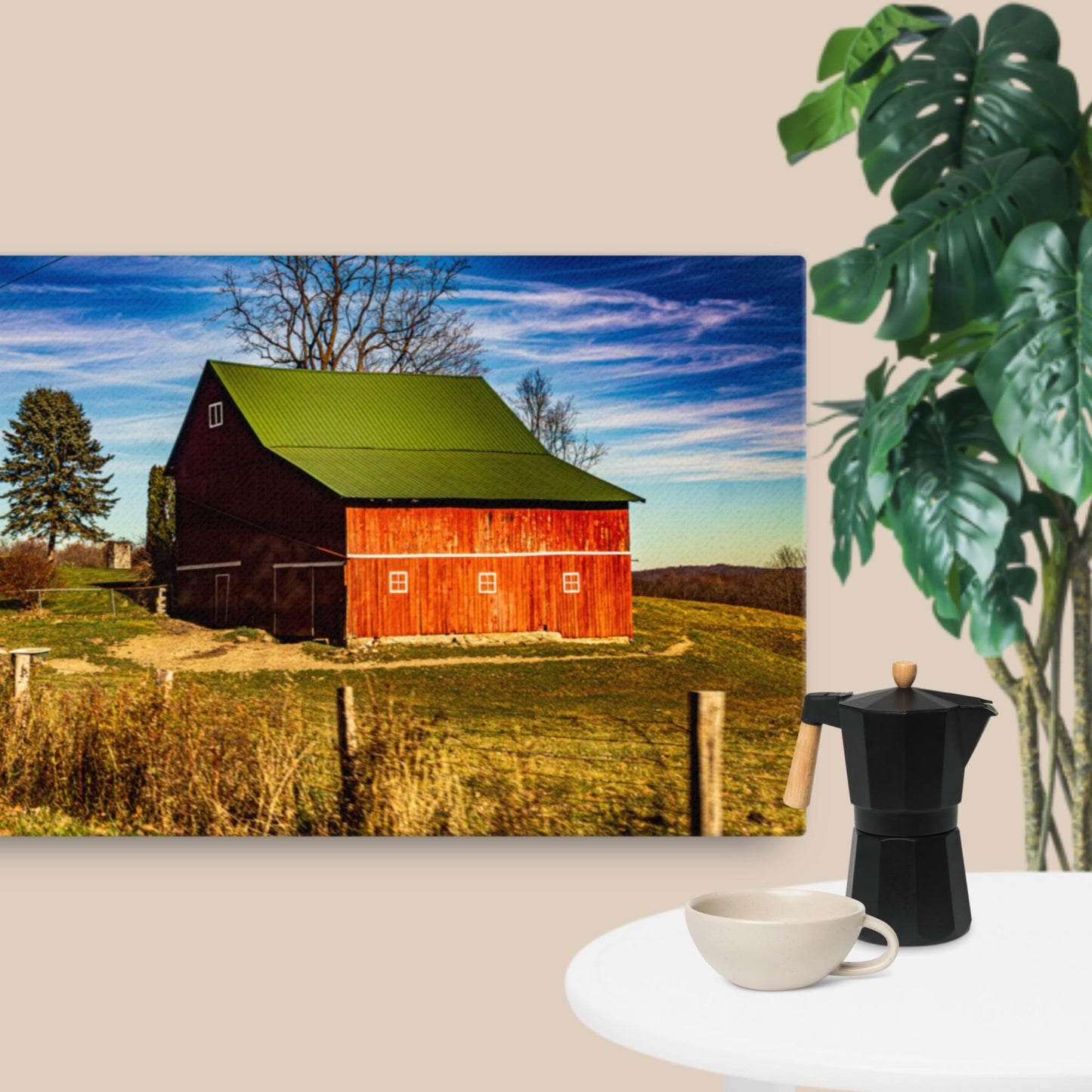 Canvas red barn
