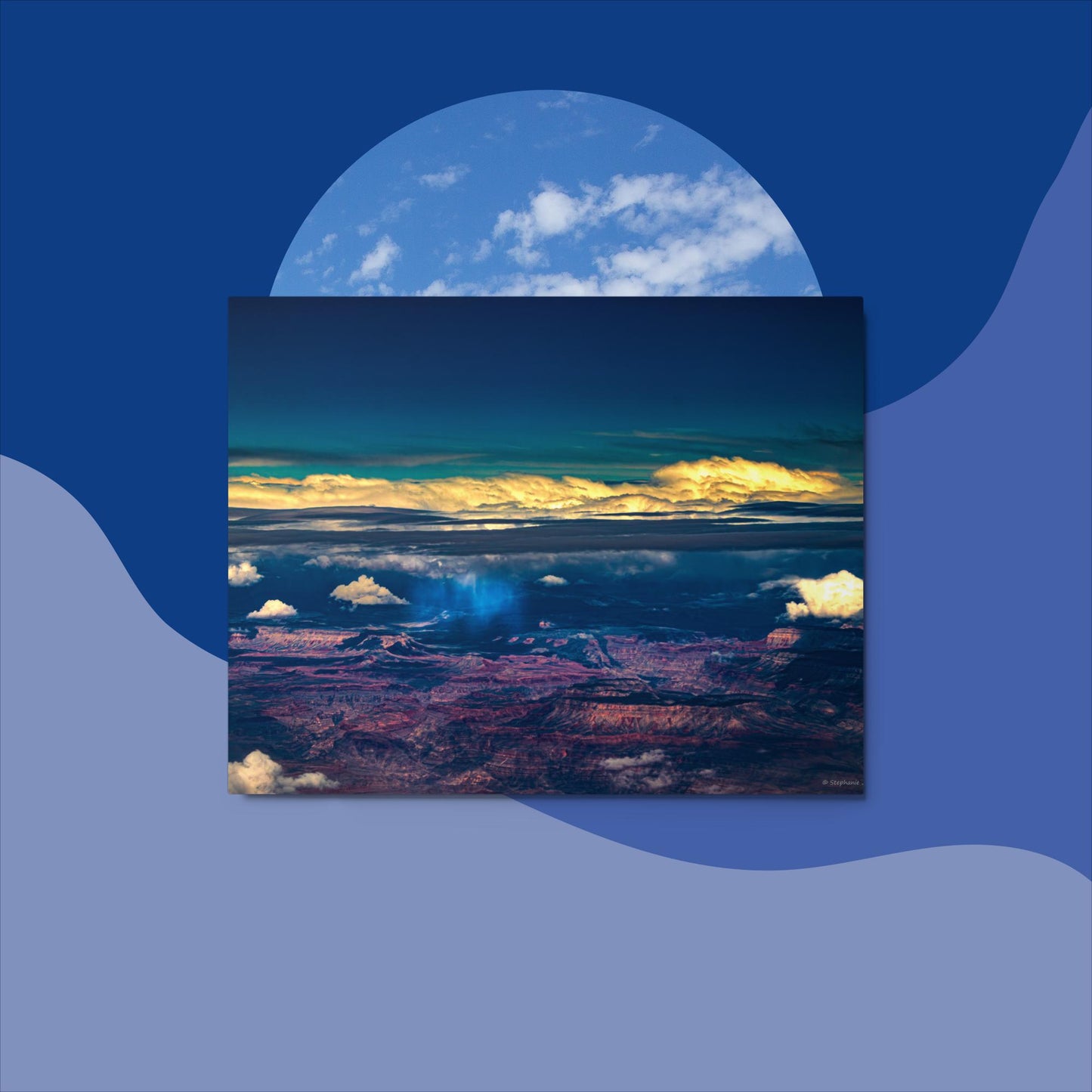 Metal prints rain storm over Grande Canyon