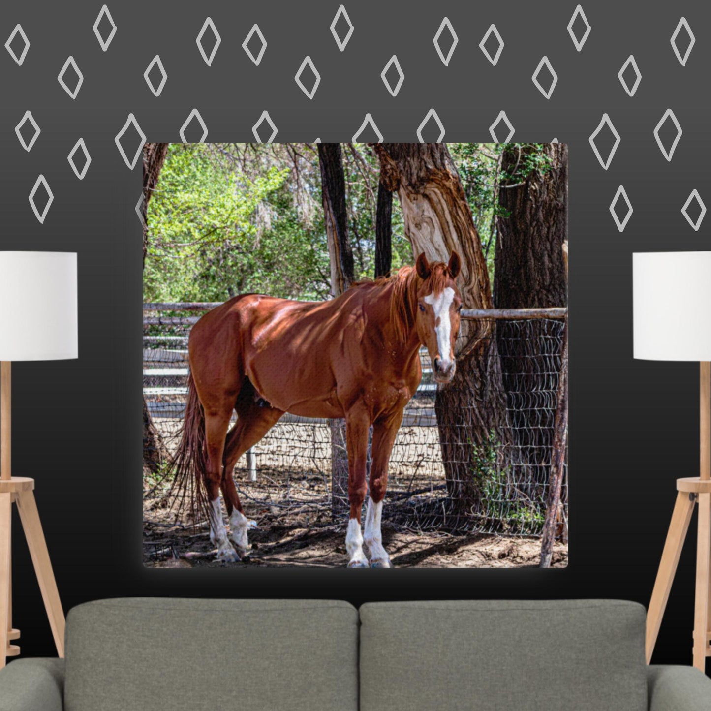 Canvas chestnut horse