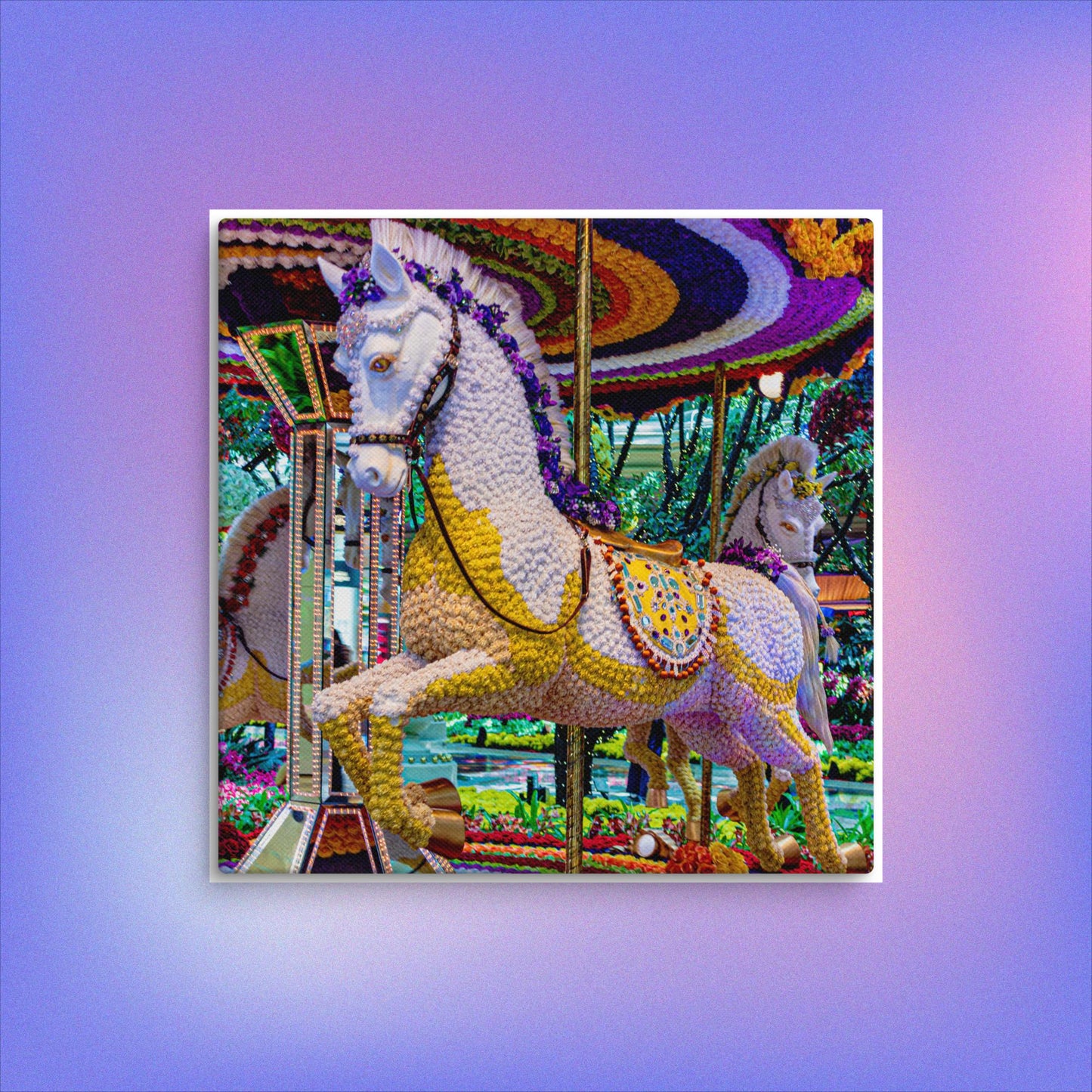 Canvas Flower carousel horse