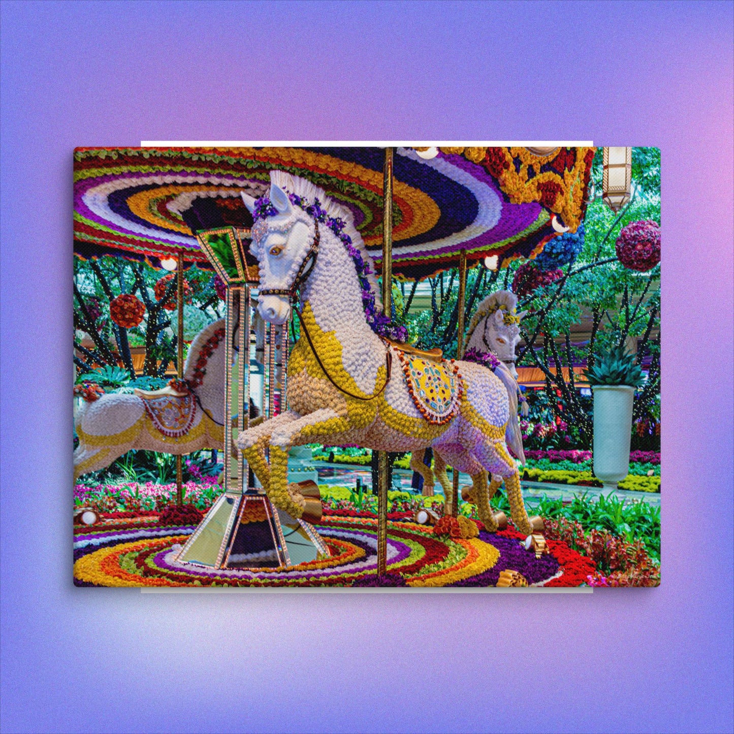 Canvas Flower carousel horse