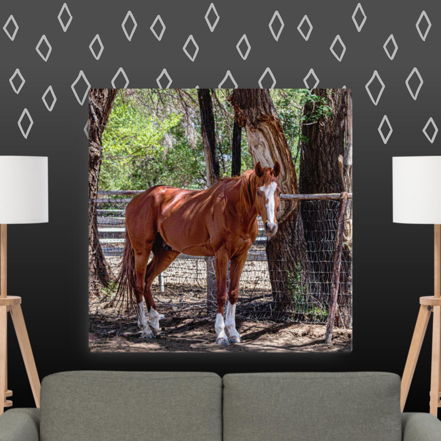 Canvas chestnut horse