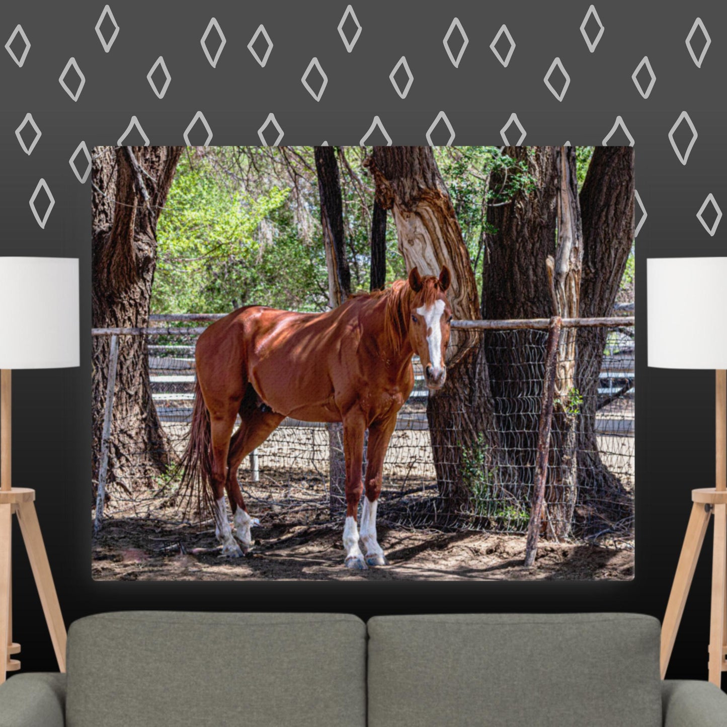 Canvas chestnut horse