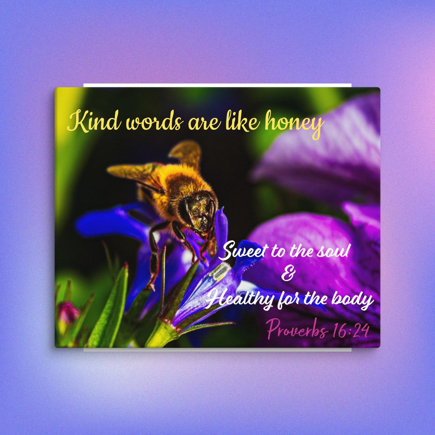 Canvas bee, words are like