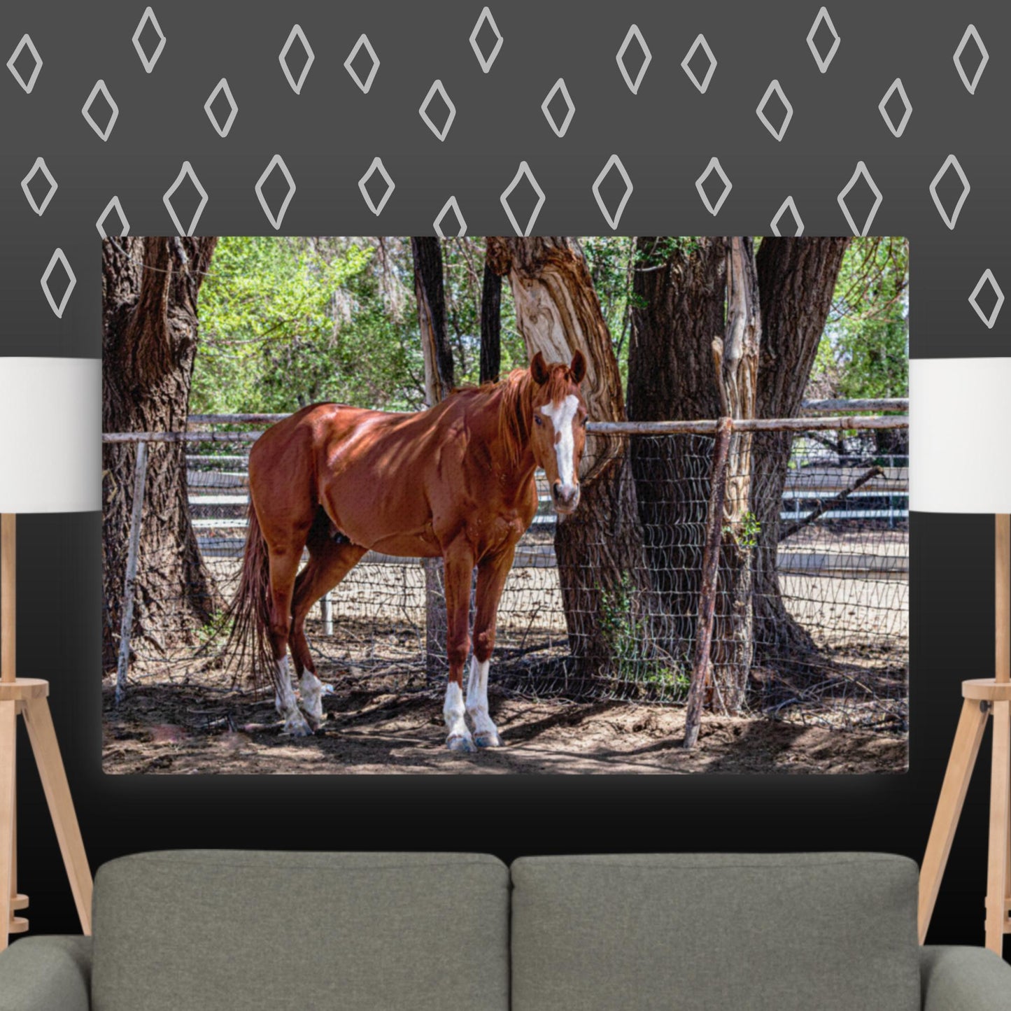 Canvas chestnut horse