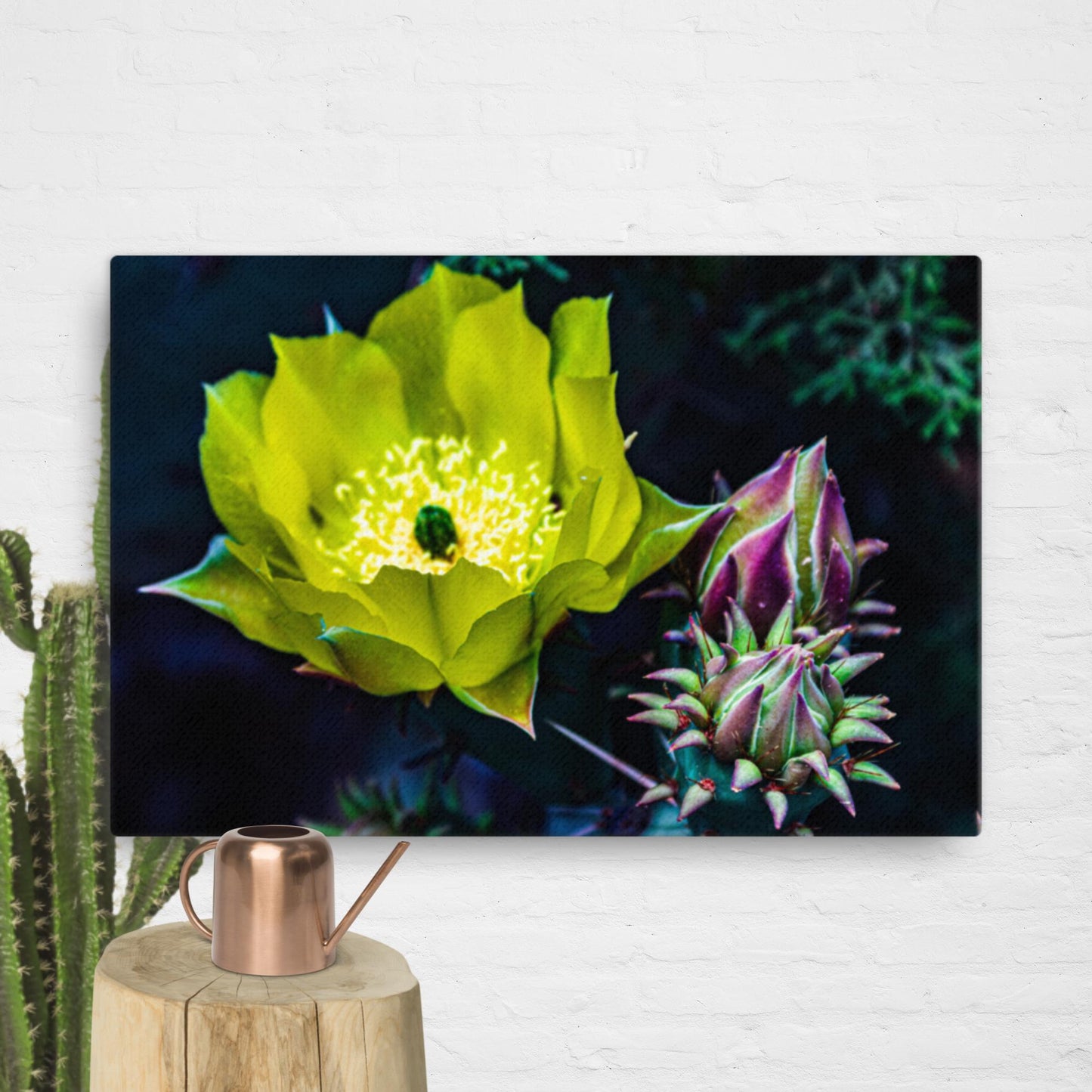 Canvas cactus flower